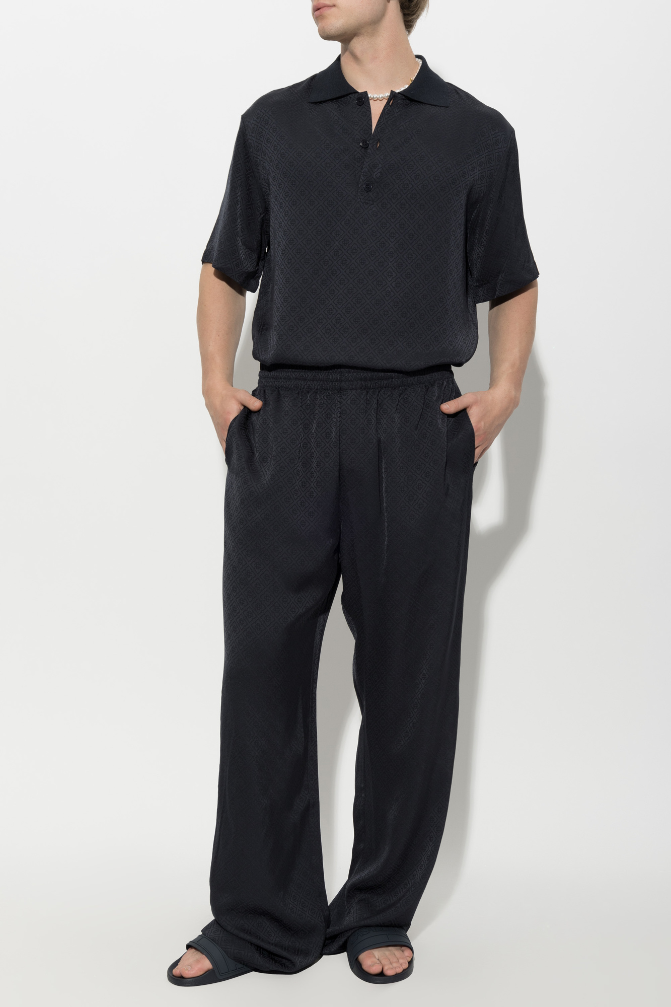 Casablanca Satin polo with monogram | Men's | Vitkac
